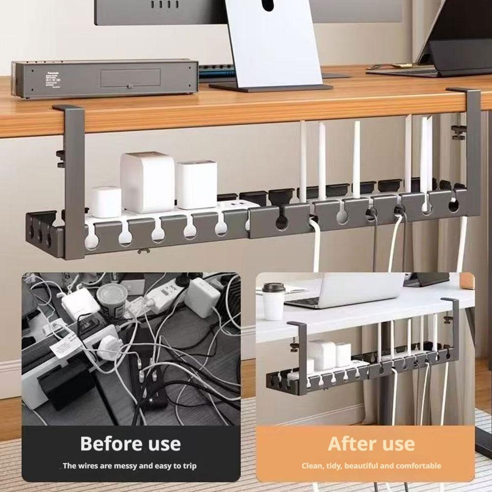 Desk Setup Shelves - Rak Kabel Logam Multifungsi Tanpa Bor,
