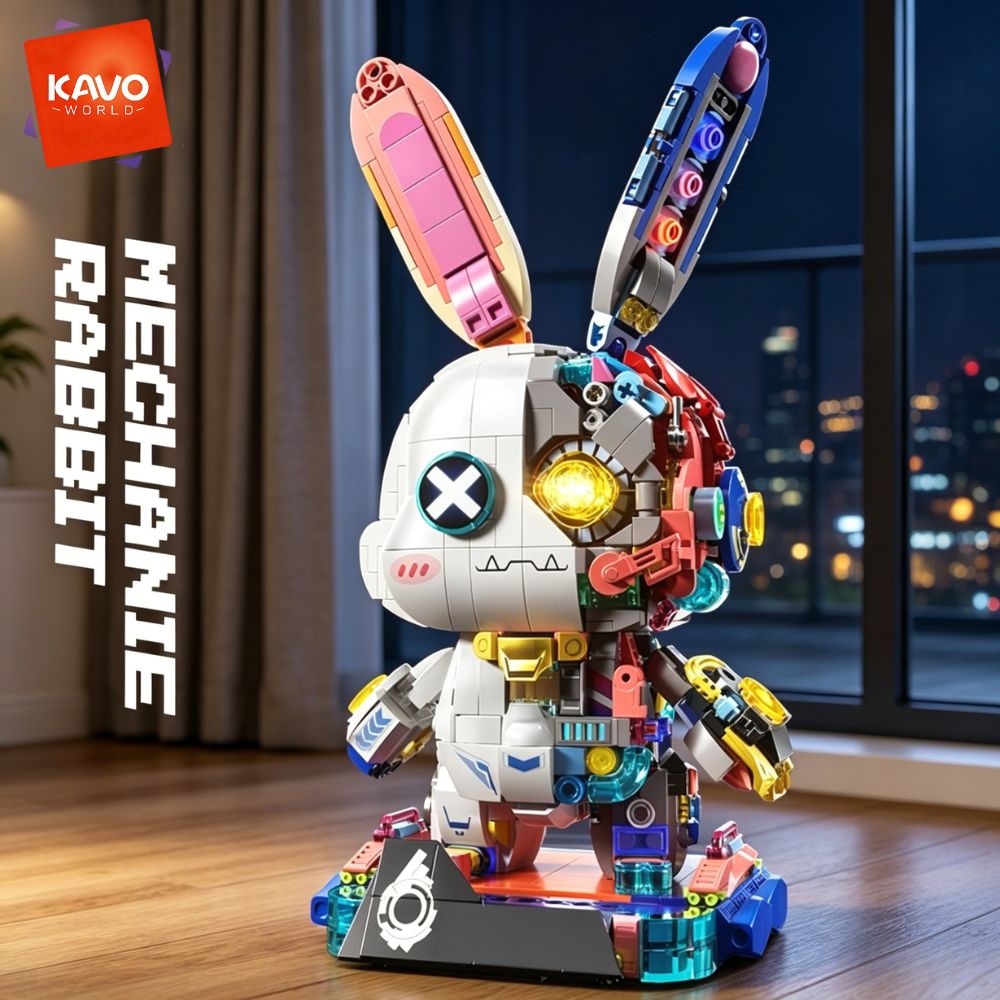 Desk Setup Build - KAVOWORLD 1377PCS Set Blok Bangunan Robot