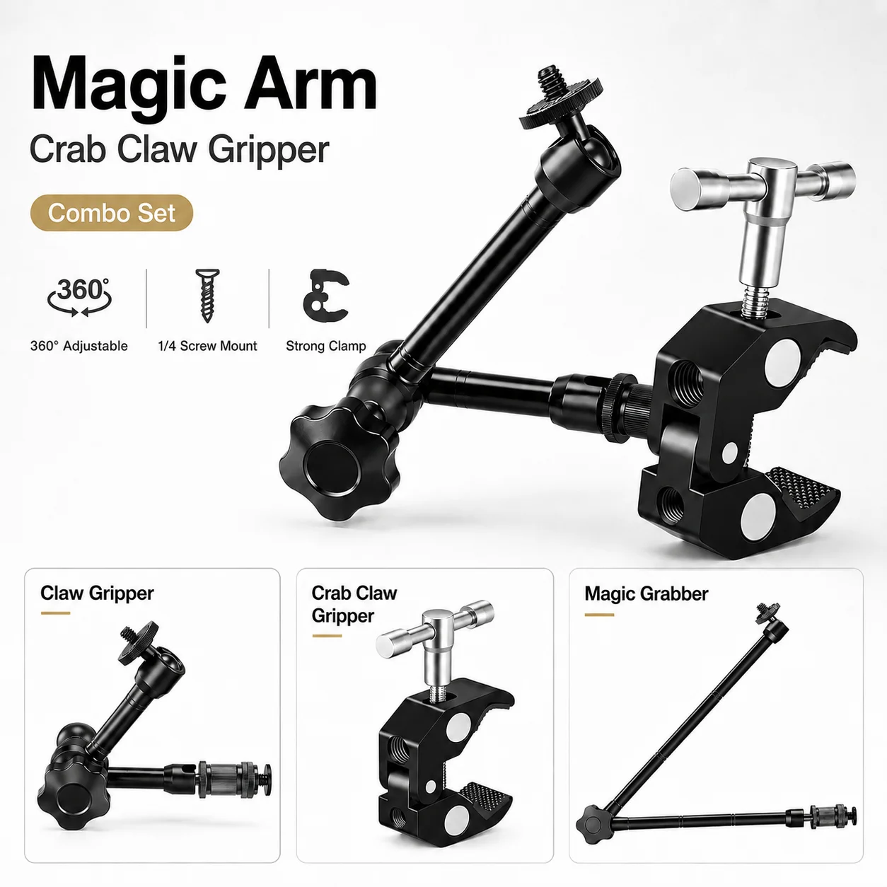 Monitor Arm Clamp - Lengan Ajaib 7/11/20 Inci 360 °