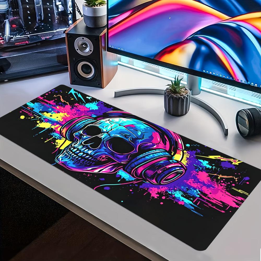 Desk Setup Headphones - Alas Mouse Gaming Neon Skull Headphone