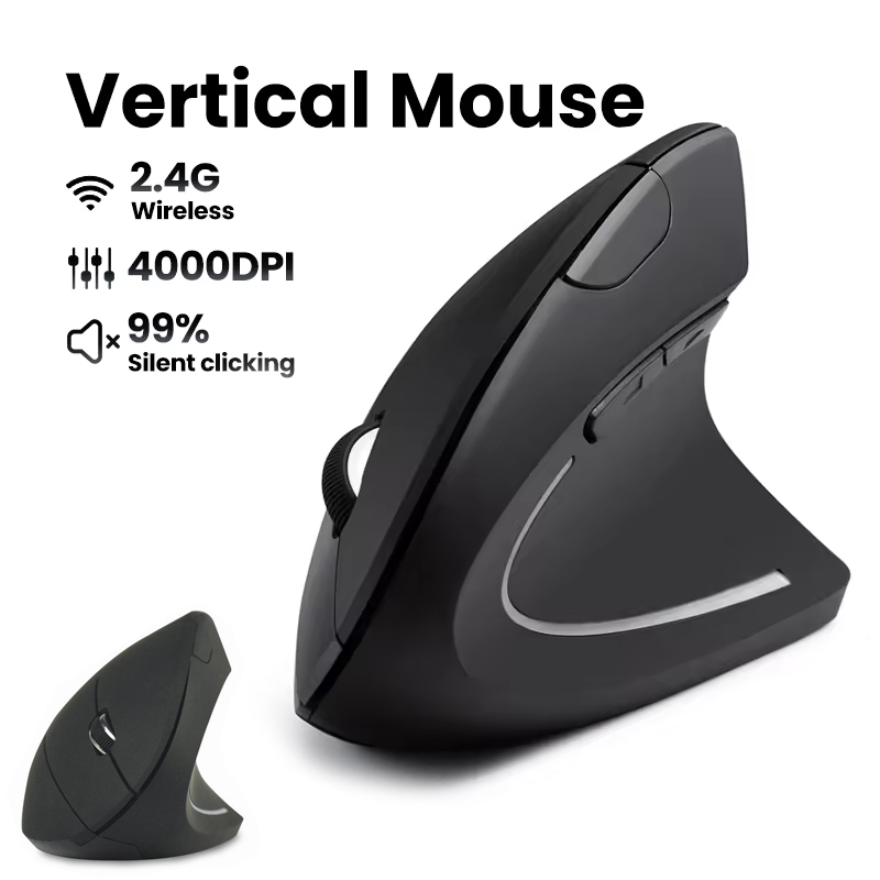 Ergonomic Desk Setup Keyboard - Mouse Nirkabel Ergonomis 1600 DPI RGB