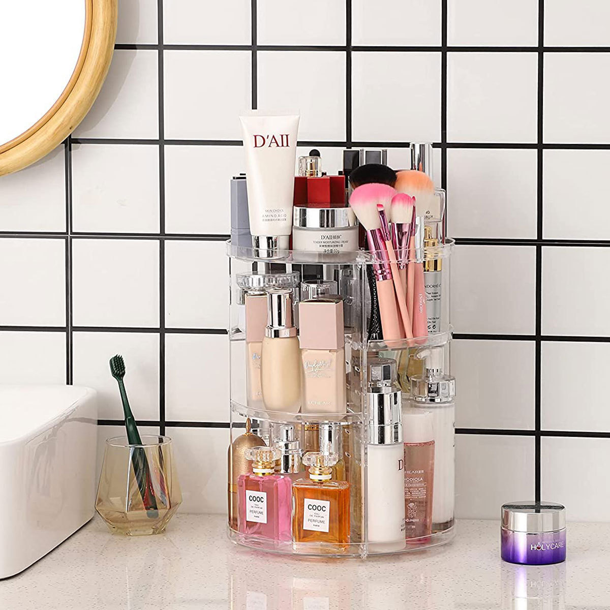 Rak Penyimpanan Kosmetik Berpu - Desk Setup Shelves ulasan dan harga