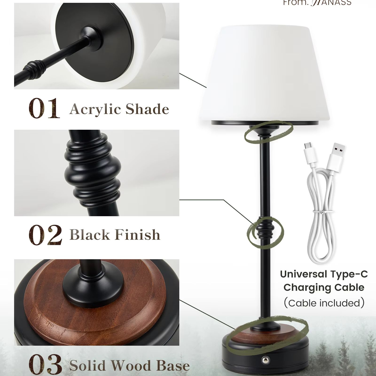 Lampu Meja Tanpa Kabel Set Lam - Desk Setup Bedroom ulasan dan harga