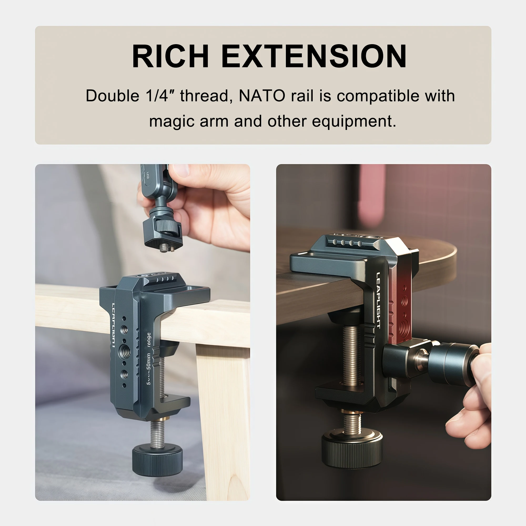 Lanxire C Clamp Aluminium Meja - Monitor Arm Clamp ulasan dan harga