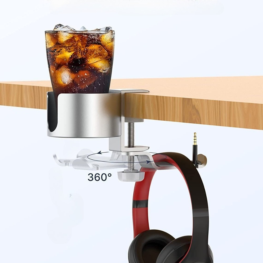 Penyangga Cangkir Putar Premiu - Desk Setup Headphones ulasan dan harga