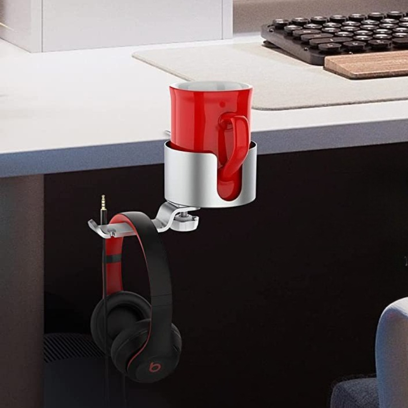 Penyangga Cangkir Putar Premiu - Desk Setup Headphones ulasan dan harga