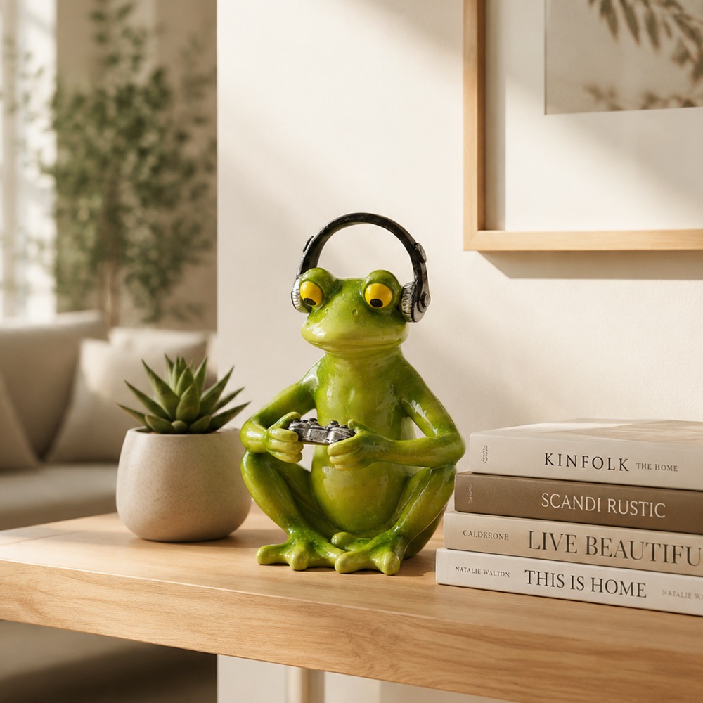 Patung Katak Gaming Lucu denga - Desk Setup Headphones ulasan dan harga