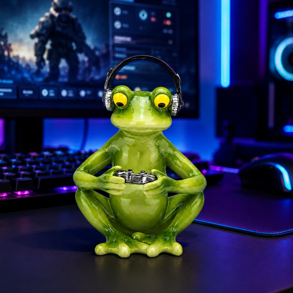 Patung Katak Gaming Lucu denga - Desk Setup Headphones ulasan dan harga