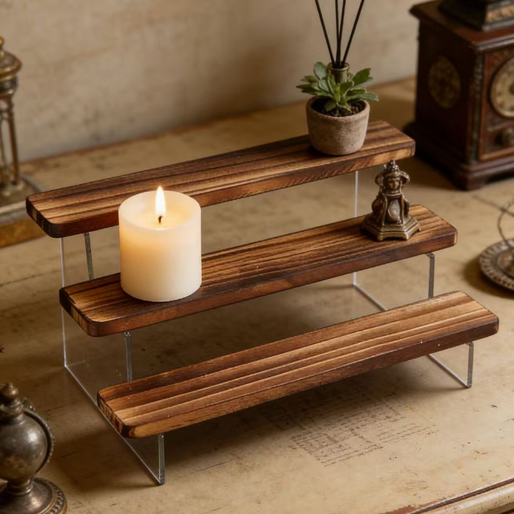 Rak Pajangan Kayu Bakar, Rak P - Desk Setup Shelves ulasan dan harga