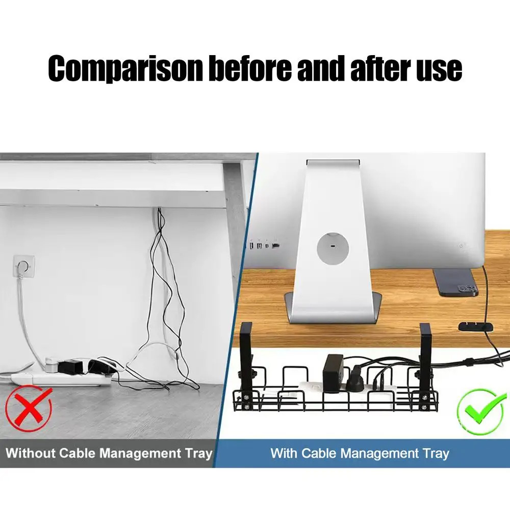 Kotak Pengelola kabel di bawah - Desk Setup Shelves ulasan dan harga