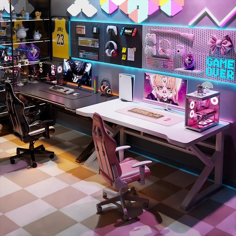 Meja Gaming E-sports Double un - Desk Setup Bedroom ulasan dan harga