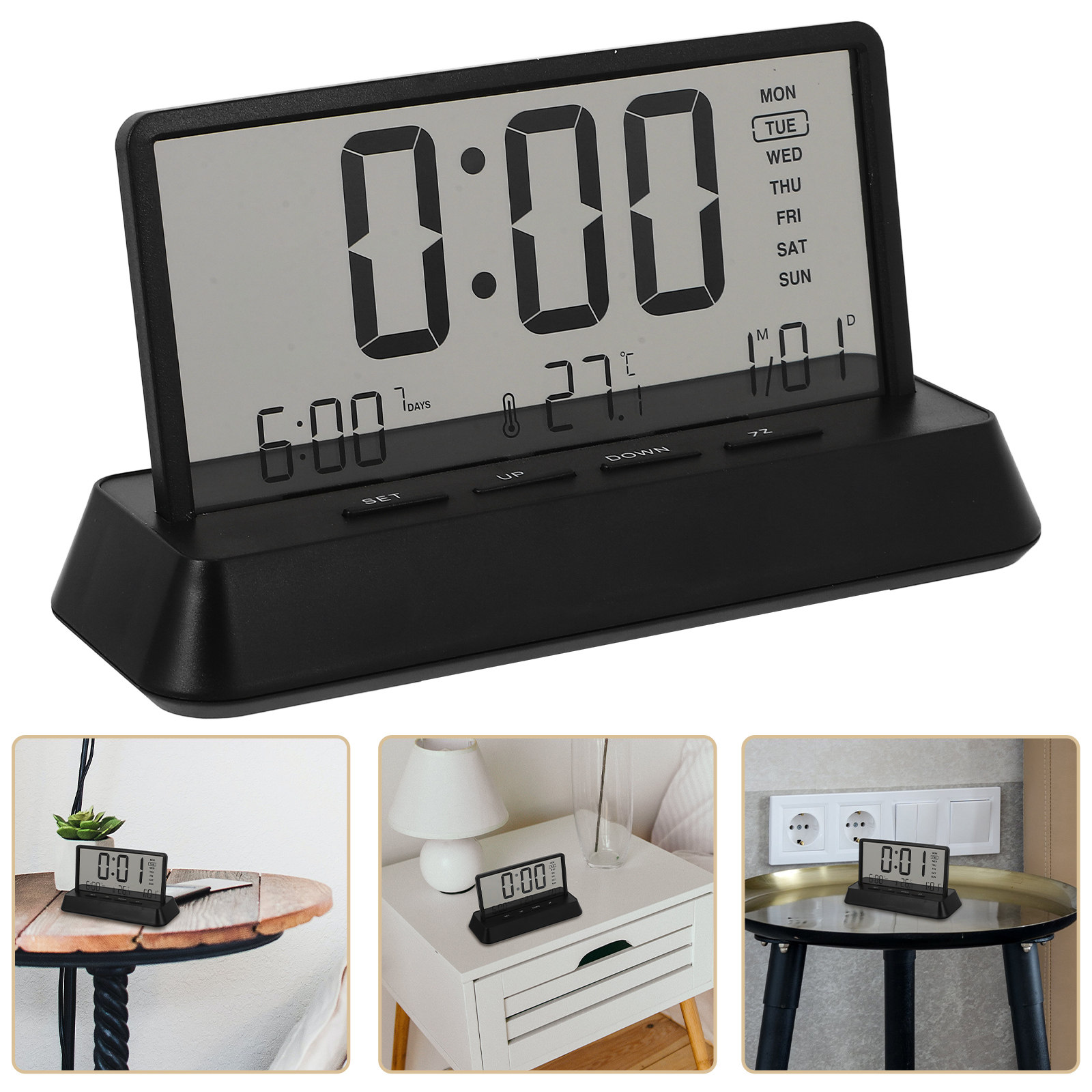 Jam Alarm Digital Kecil Ringka - Desk Setup Bedroom ulasan dan harga